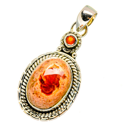 Mexican Fire Opal Pendants handcrafted by Ana Silver Co - PD12844