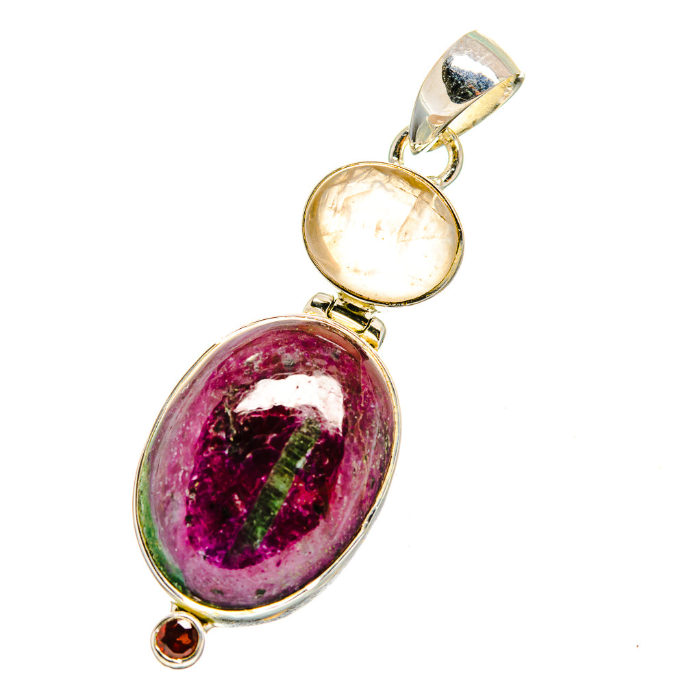 Ruby Zoisite Pendants handcrafted by Ana Silver Co - PD12851
