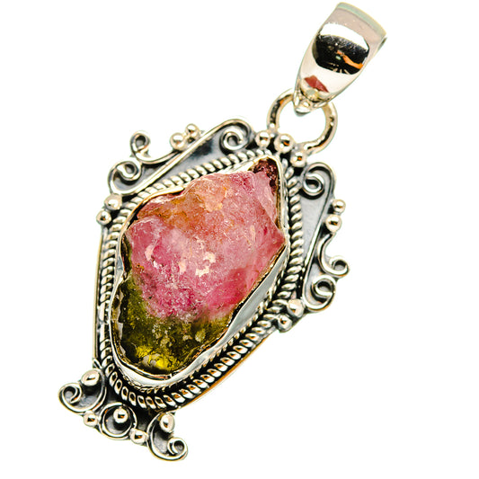 Watermelon Tourmaline Pendants handcrafted by Ana Silver Co - PD12861