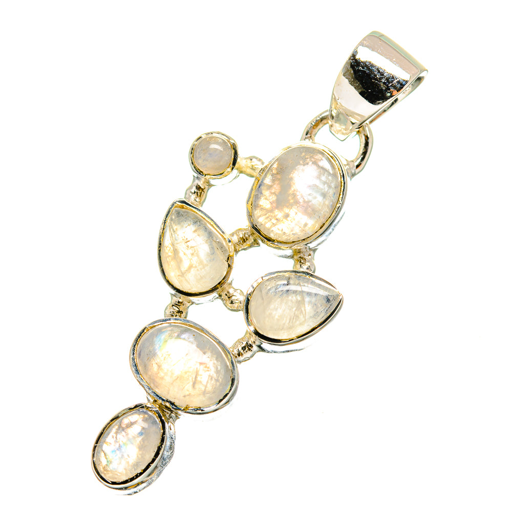 Rainbow Moonstone Pendants handcrafted by Ana Silver Co - PD12907