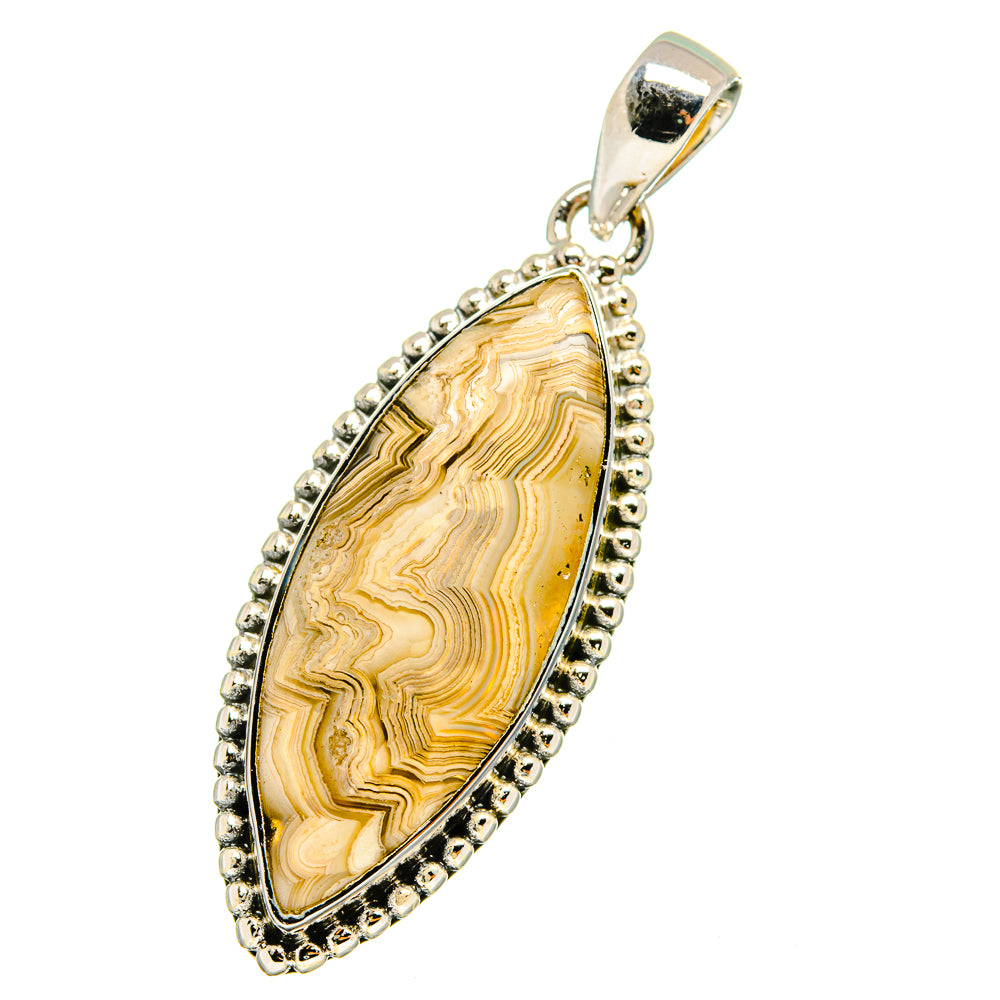 Laguna Lace Agate Pendants handcrafted by Ana Silver Co - PD12914