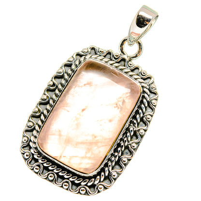 Rose Quartz Pendants handcrafted by Ana Silver Co - PD13022
