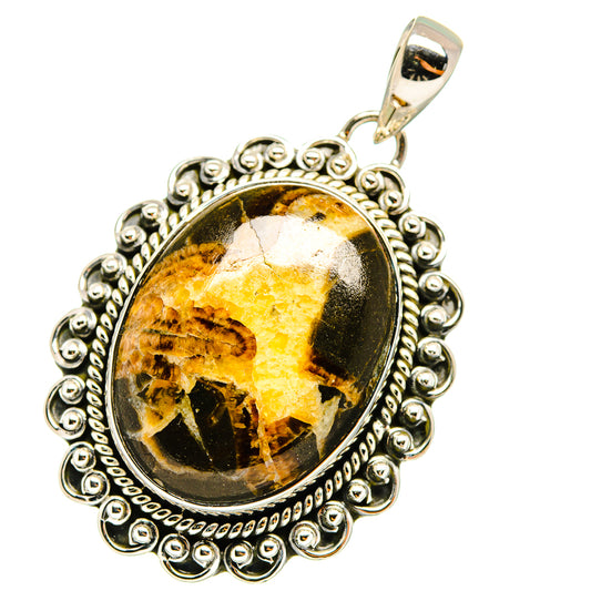 Septarian Nodule Pendants handcrafted by Ana Silver Co - PD13043