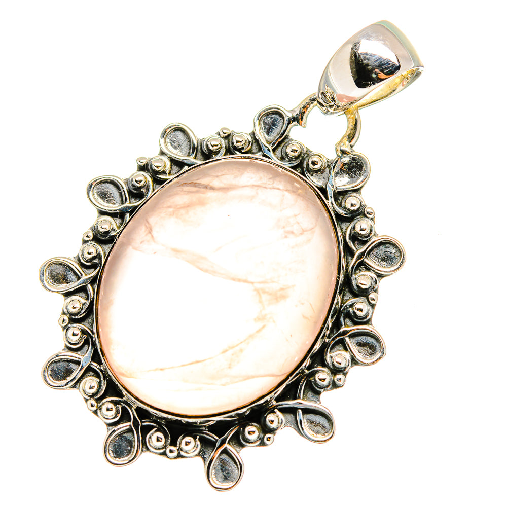 Rose Quartz Pendants handcrafted by Ana Silver Co - PD13045