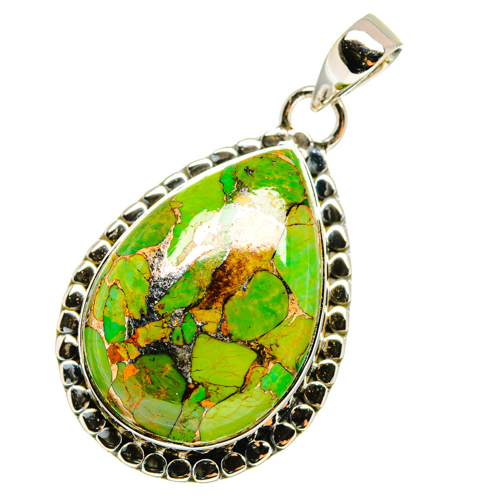Green Copper Composite Turquoise Pendants handcrafted by Ana Silver Co - PD13056
