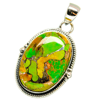 Green Copper Composite Turquoise Pendants handcrafted by Ana Silver Co - PD13058