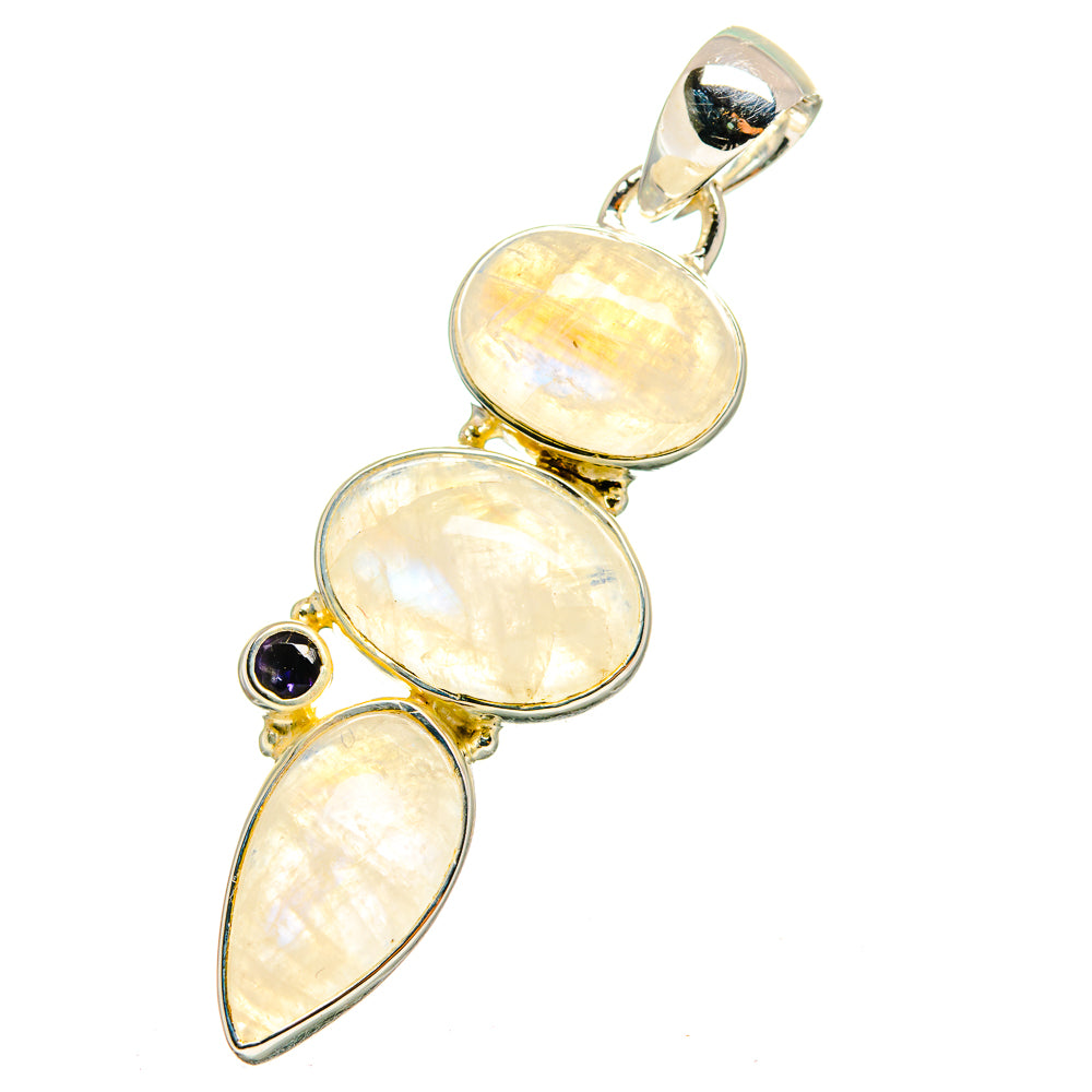 Rainbow Moonstone Pendants handcrafted by Ana Silver Co - PD13071