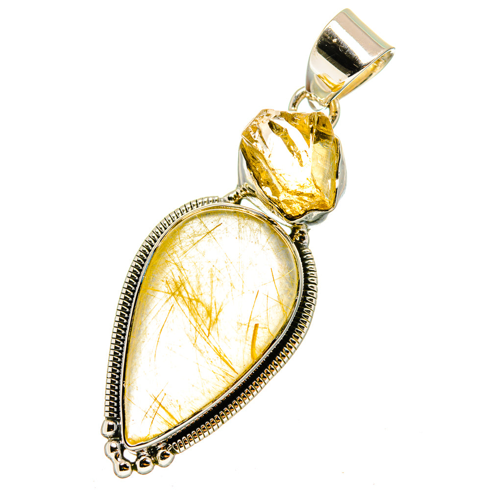 Rutilated Quartz Pendants handcrafted by Ana Silver Co - PD13072