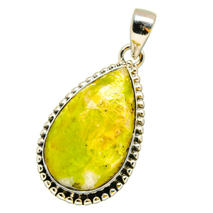 African Green Opal Pendants handcrafted by Ana Silver Co - PD13139