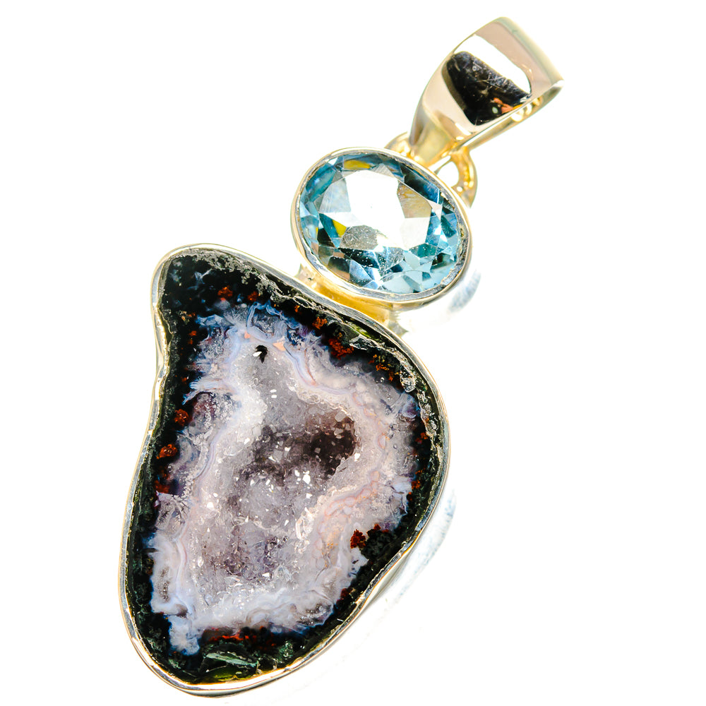 Coconut Geode Slice Pendants handcrafted by Ana Silver Co - PD13170