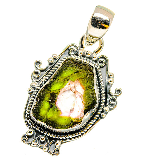 Watermelon Tourmaline Pendants handcrafted by Ana Silver Co - PD13171