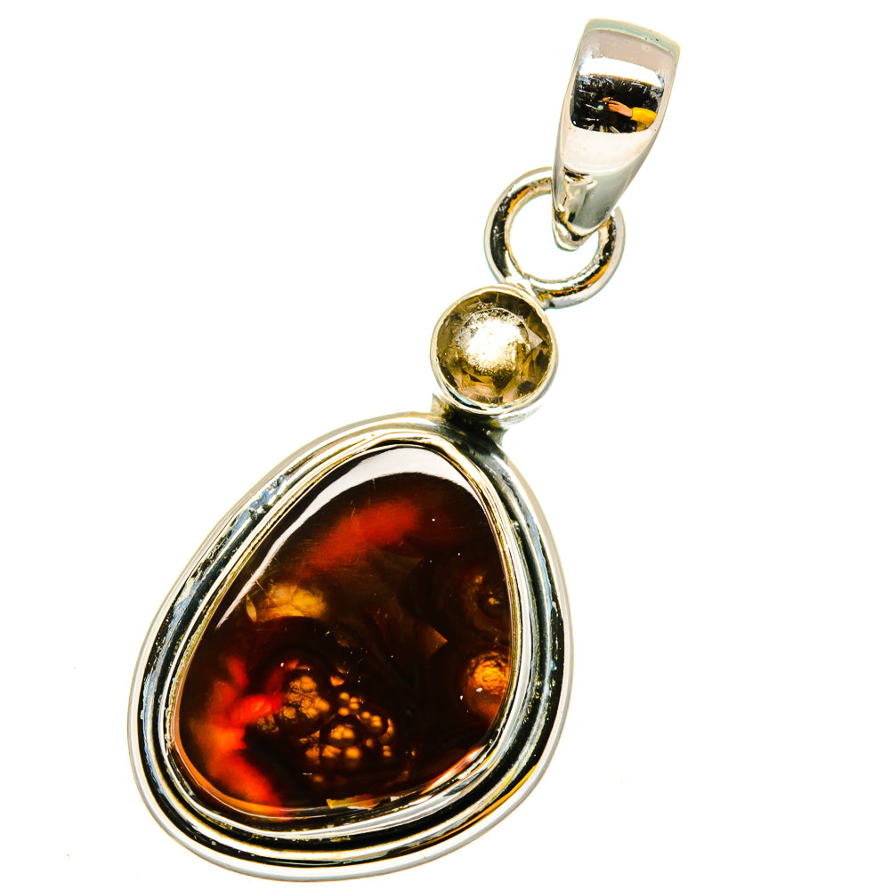 Mexican Fire Agate Pendants handcrafted by Ana Silver Co - PD13172
