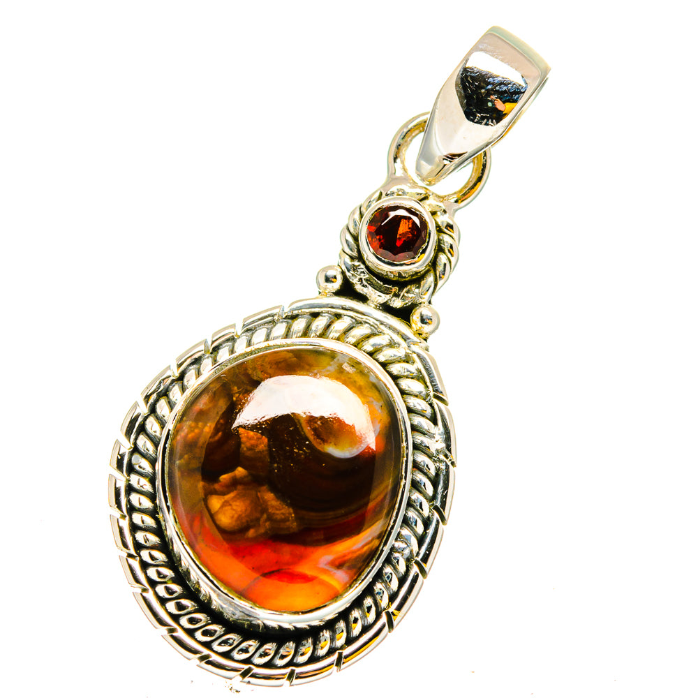 Mexican Fire Agate Pendants handcrafted by Ana Silver Co - PD13183