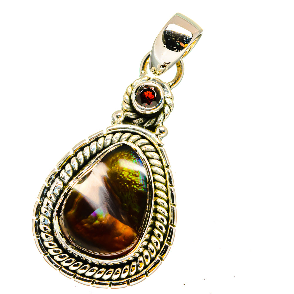 Mexican Fire Agate Pendants handcrafted by Ana Silver Co - PD13200