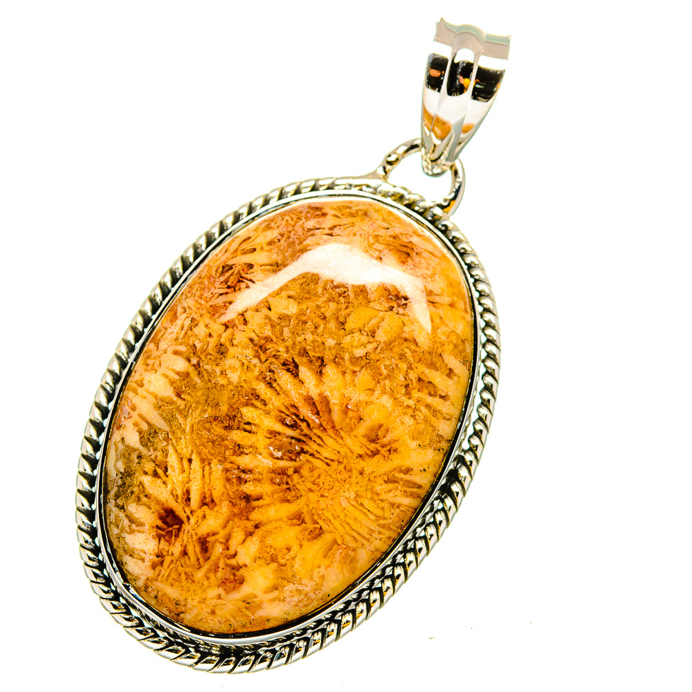Fossil Coral Pendants handcrafted by Ana Silver Co - PD13215