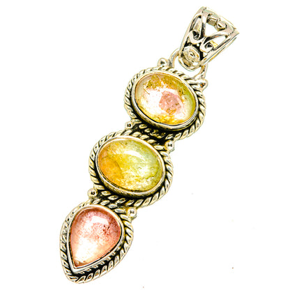 Watermelon Tourmaline Pendants handcrafted by Ana Silver Co - PD13273
