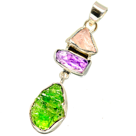 Chrome Diopside Pendants handcrafted by Ana Silver Co - PD13279
