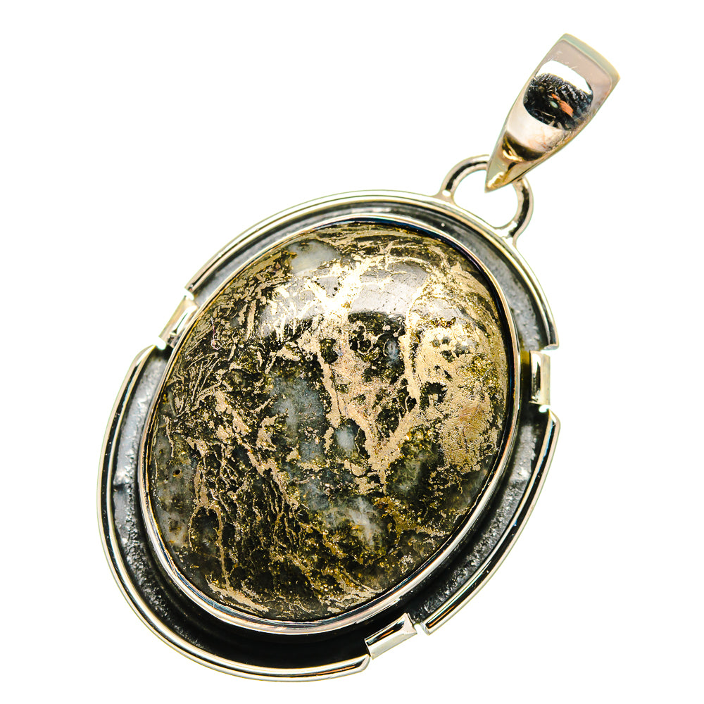 Pyrite Agate Pendants handcrafted by Ana Silver Co - PD13321