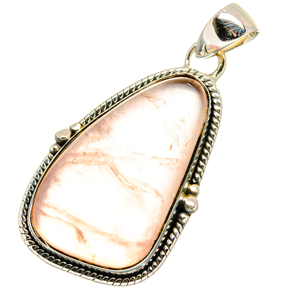 Rose Quartz Pendants handcrafted by Ana Silver Co - PD13325