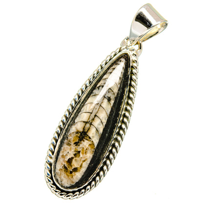 Orthoceras Fossil Pendants handcrafted by Ana Silver Co - PD13326