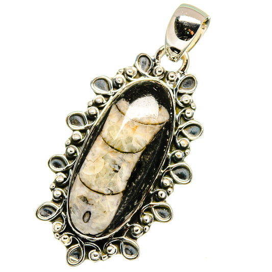Orthoceras Fossil Pendants handcrafted by Ana Silver Co - PD13332