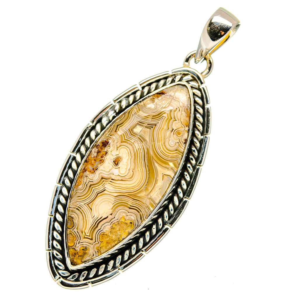 Laguna Lace Agate Pendants handcrafted by Ana Silver Co - PD13337