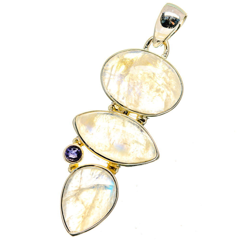 Rainbow Moonstone Pendants handcrafted by Ana Silver Co - PD13392