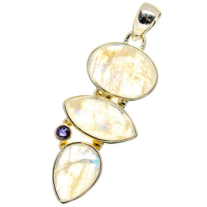 Rainbow Moonstone Pendants handcrafted by Ana Silver Co - PD13392