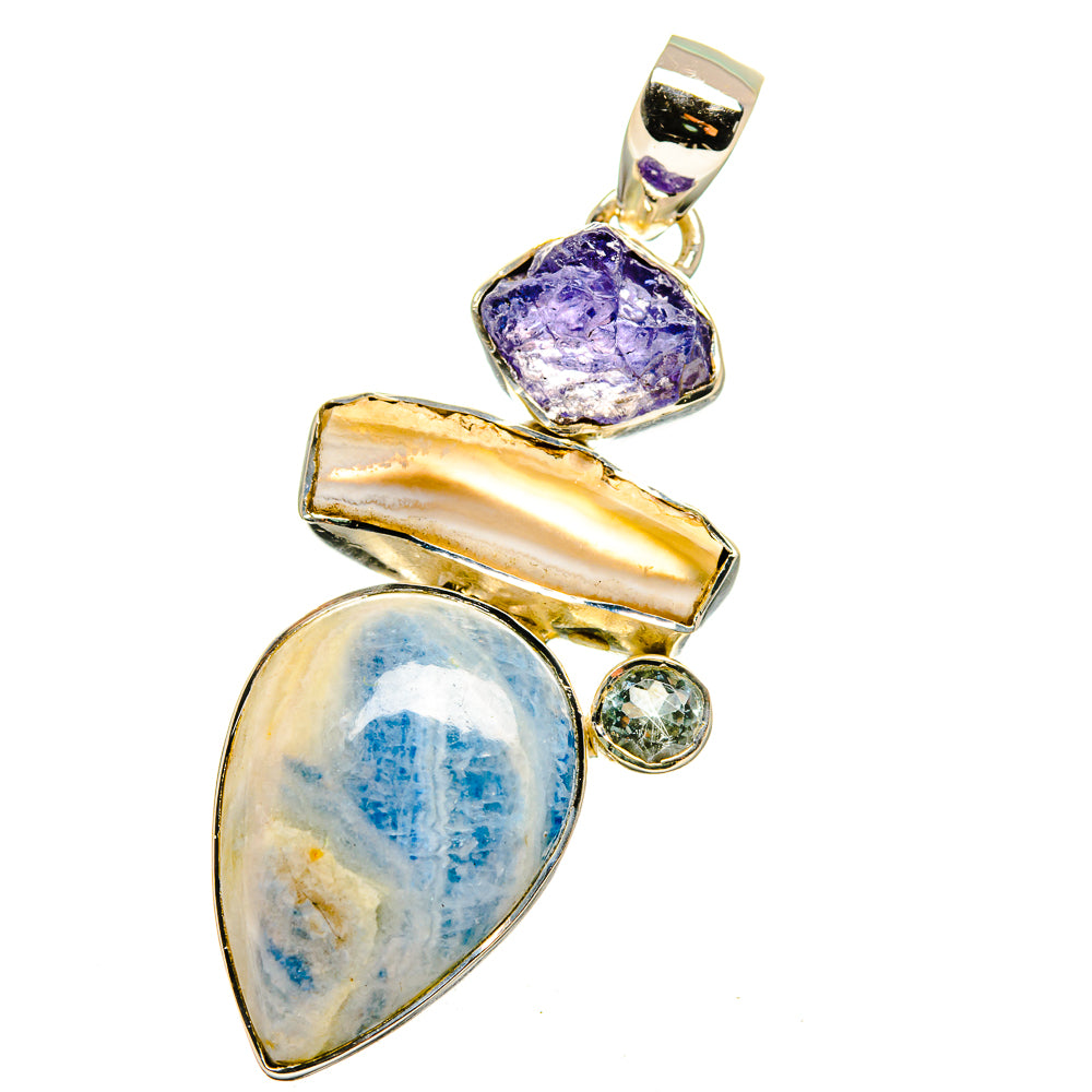 Blue Scheelite Pendants handcrafted by Ana Silver Co - PD13413