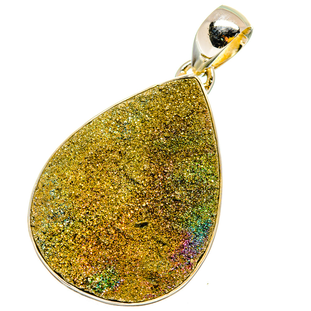 Spectro Pyrite Druzy Pendants handcrafted by Ana Silver Co - PD13446