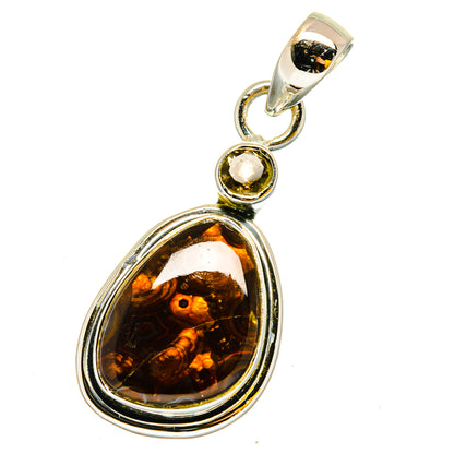Mexican Fire Agate Pendants handcrafted by Ana Silver Co - PD13476