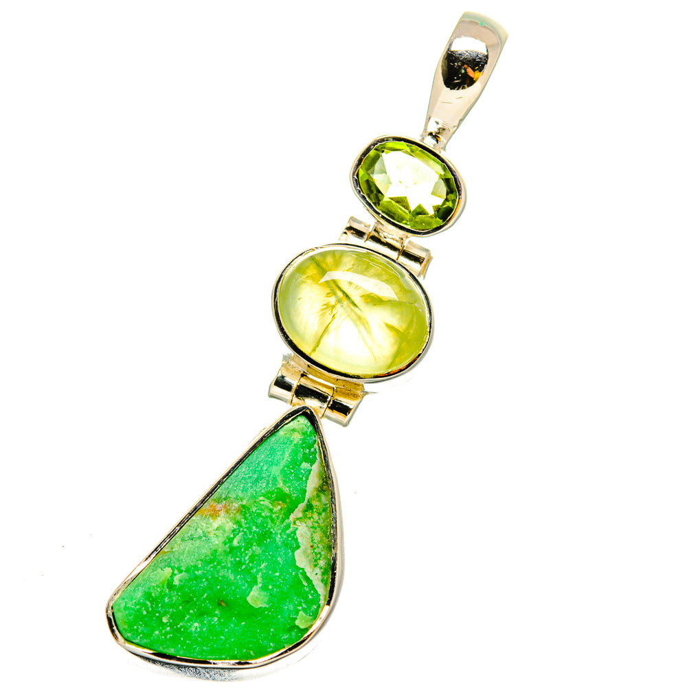 Chrysoprase Pendants handcrafted by Ana Silver Co - PD13492