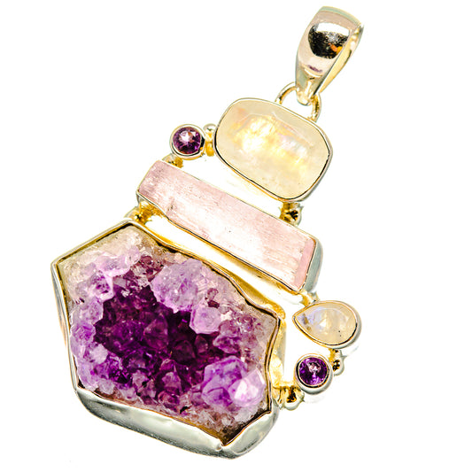 Amethyst Crystal Pendants handcrafted by Ana Silver Co - PD13513
