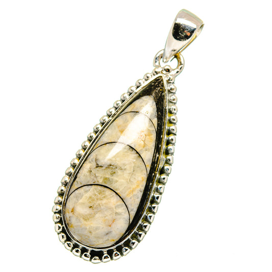 Orthoceras Fossil Pendants handcrafted by Ana Silver Co - PD13533