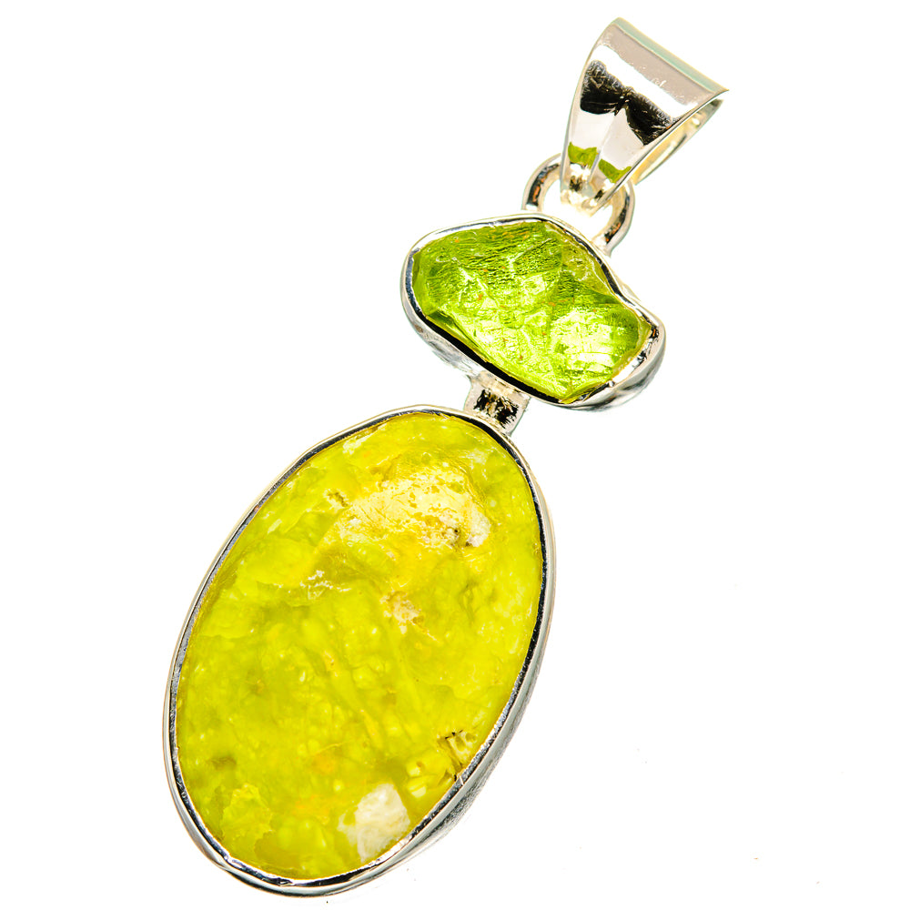 African Green Opal, Peridot Pendants handcrafted by Ana Silver Co - PD13539