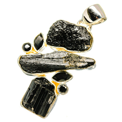 Black Tourmaline, Black Onyx Pendants handcrafted by Ana Silver Co - PD13542