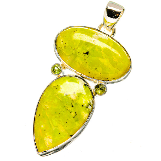 African Green Opal, Peridot Pendants handcrafted by Ana Silver Co - PD13549