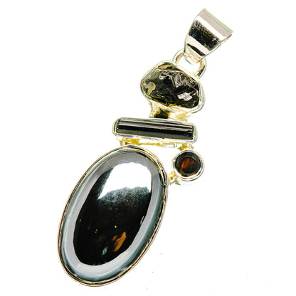 Hematite, Black Onyx Pendants handcrafted by Ana Silver Co - PD13560