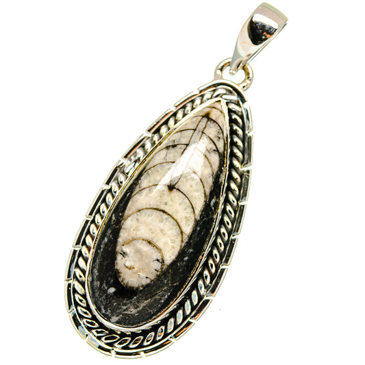 Orthoceras Fossil Pendants handcrafted by Ana Silver Co - PD13574