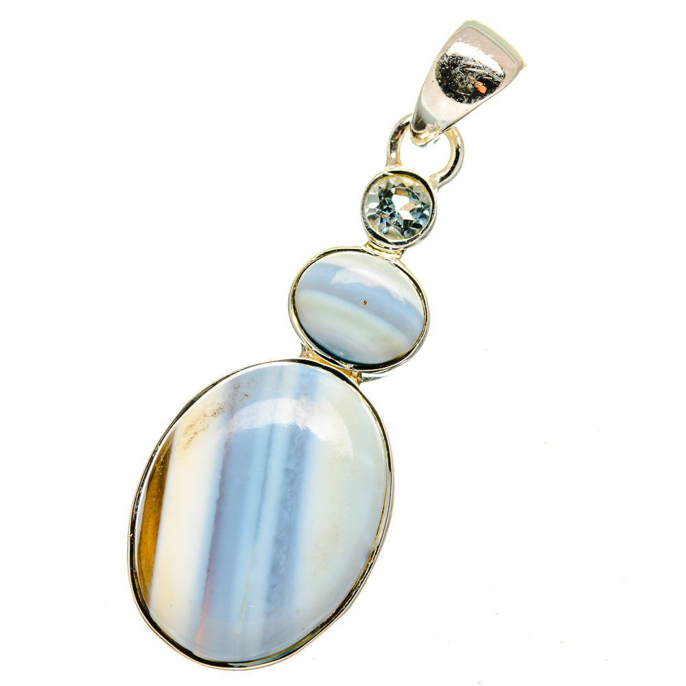 Owyhee Opal, Blue Topaz Pendants handcrafted by Ana Silver Co - PD13605