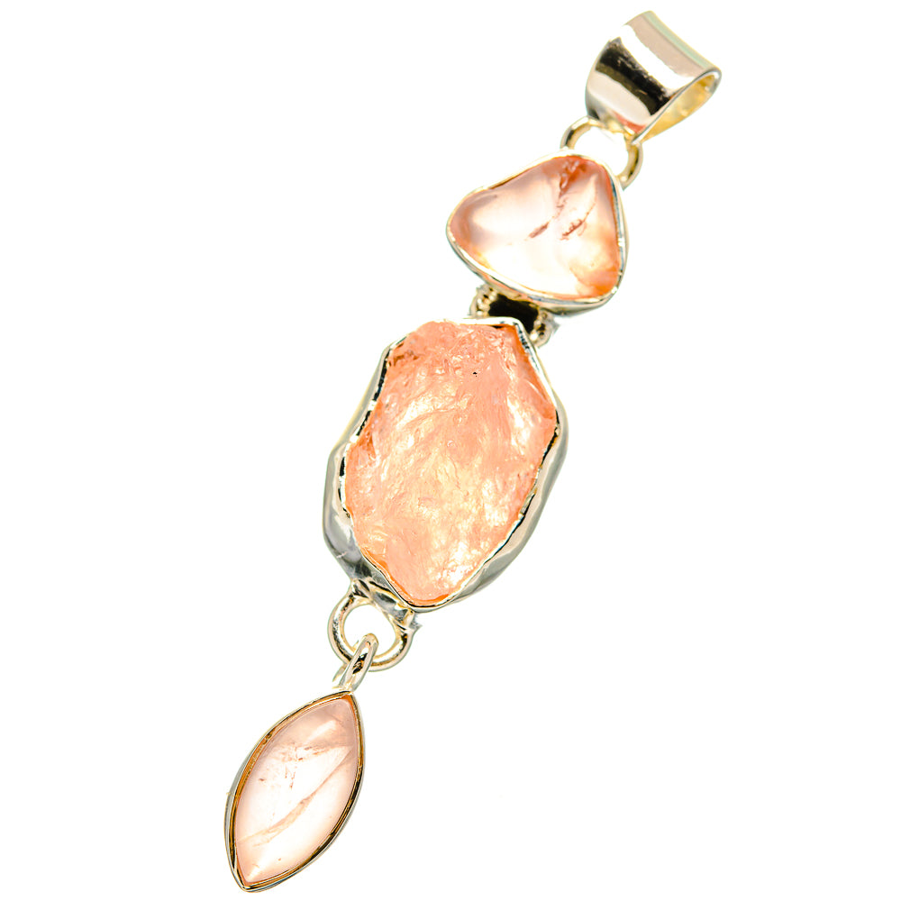 Rose Quartz Pendants handcrafted by Ana Silver Co - PD13637