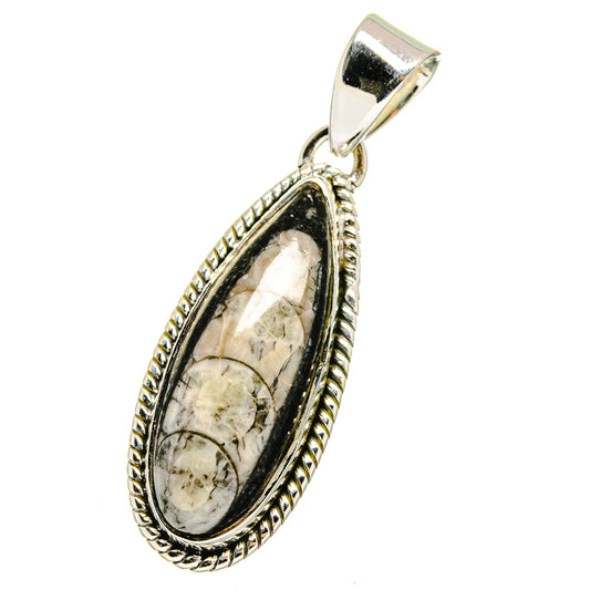 Orthoceras Fossil Pendants handcrafted by Ana Silver Co - PD13640