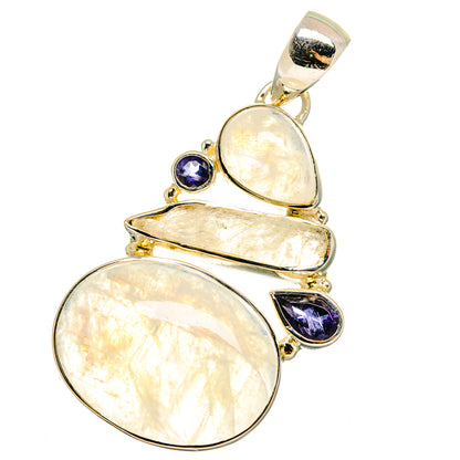 Rainbow Moonstone, Tanzanite Pendants handcrafted by Ana Silver Co - PD13645
