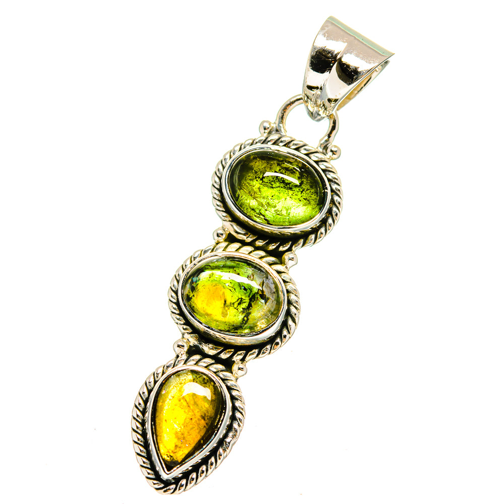 Green Tourmaline Pendants handcrafted by Ana Silver Co - PD13655