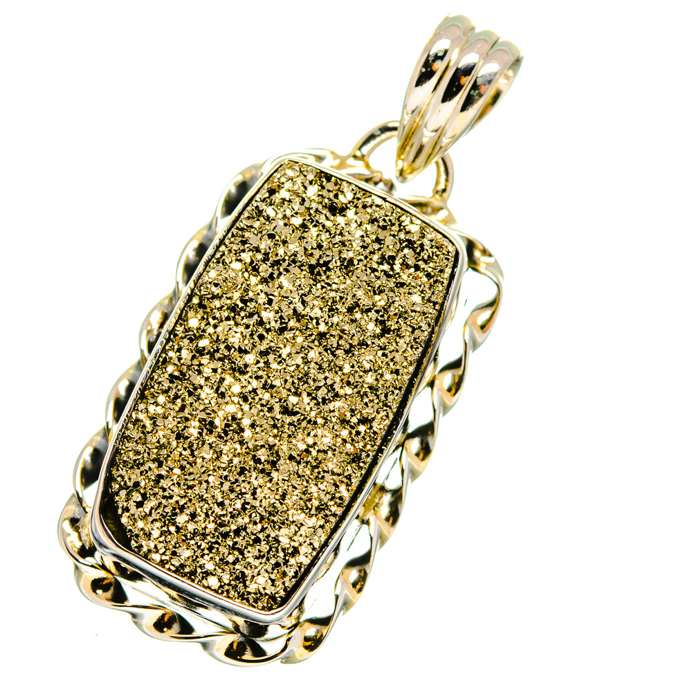 Spectro Pyrite Druzy Pendants handcrafted by Ana Silver Co - PD13668