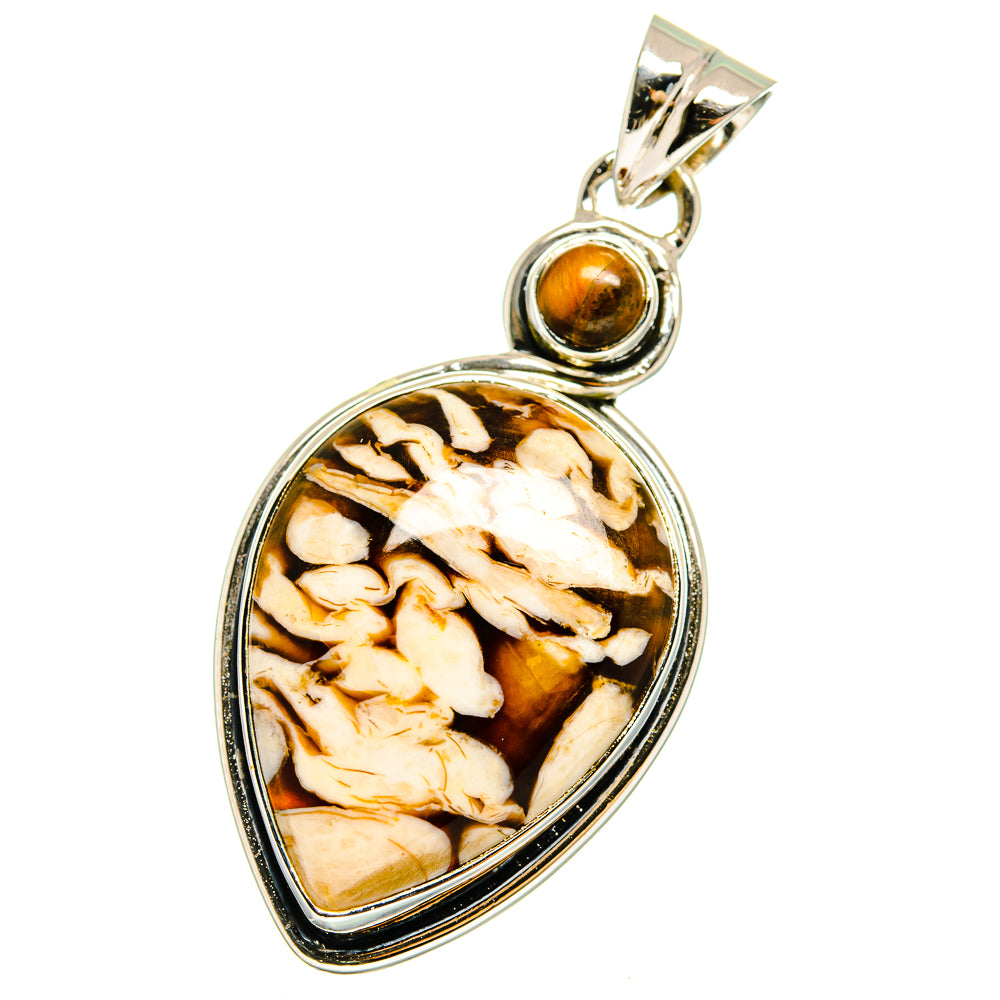 Peanut Wood Jasper, Tiger Eye Pendants handcrafted by Ana Silver Co - PD13678