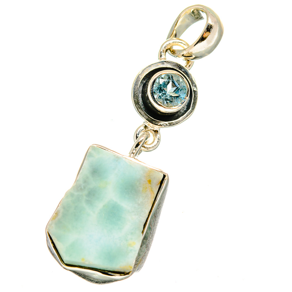 Larimar, Blue Topaz Pendants handcrafted by Ana Silver Co - PD13694