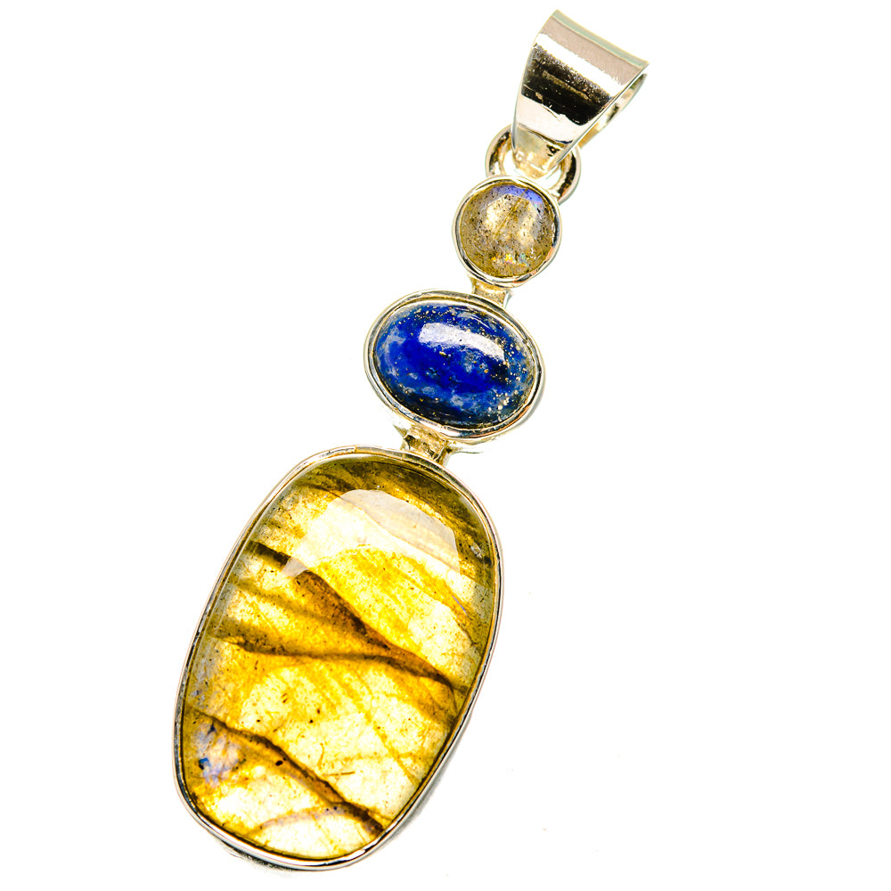 Labradorite, Lapis Lazuli Pendants handcrafted by Ana Silver Co - PD13695