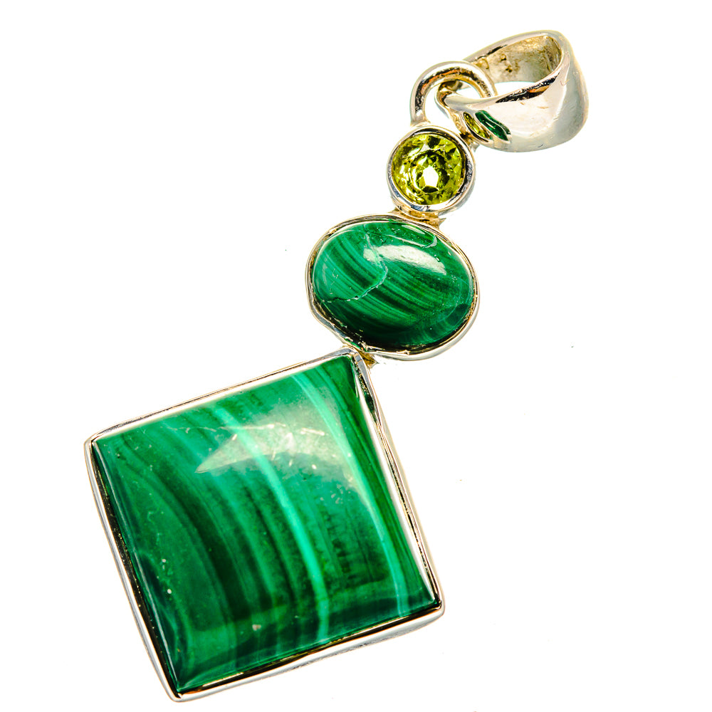 Malachite, Peridot Pendants handcrafted by Ana Silver Co - PD13702