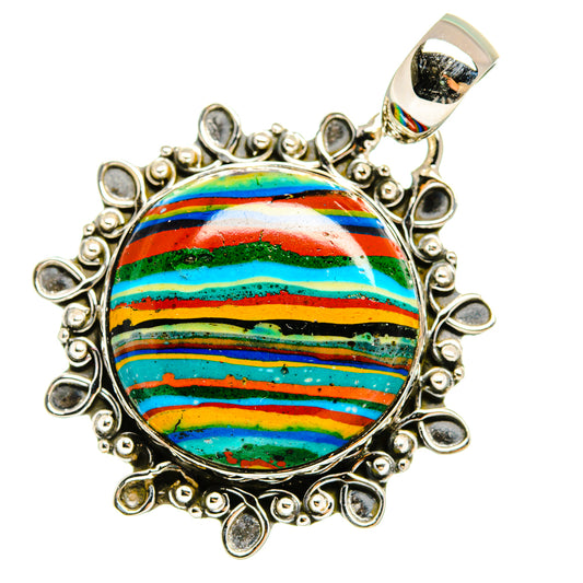 Rainbow Calsilica Pendants handcrafted by Ana Silver Co - PD13710